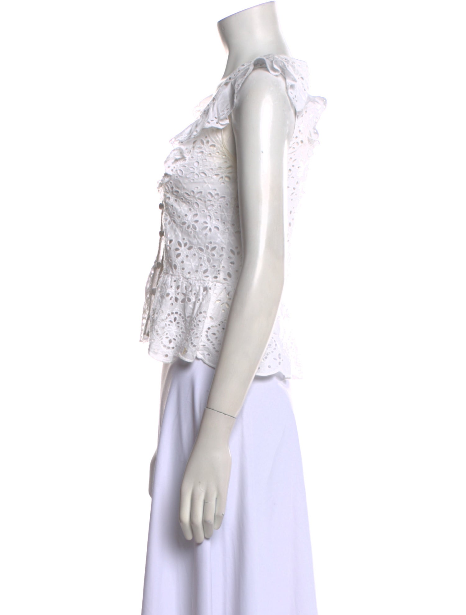 Veronica Beard V-Neck Sleeveless Crop Top